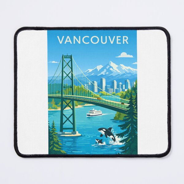 Item preview, Vancouver City in British Columbia with Lions Gate Bridge and Stanley Park in Canada designed and sold by Aryabek.