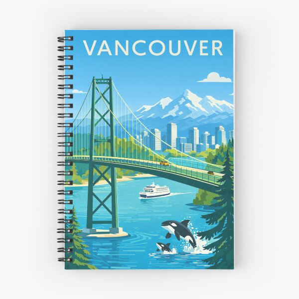Item preview, Vancouver City in British Columbia with Lions Gate Bridge and Stanley Park in Canada designed and sold by Aryabek.