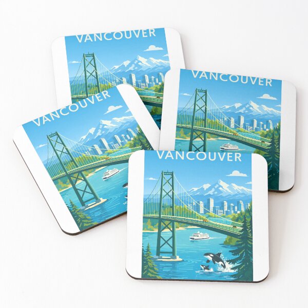 Item preview, Vancouver City in British Columbia with Lions Gate Bridge and Stanley Park in Canada designed and sold by Aryabek.