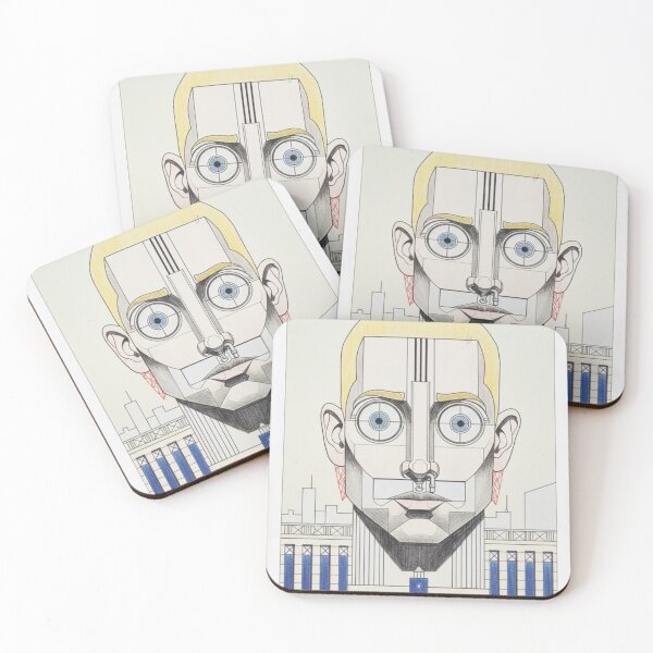Item preview, Futuristic Pop Icon – Surreal Architectural Portrait designed and sold by ReVYBE.