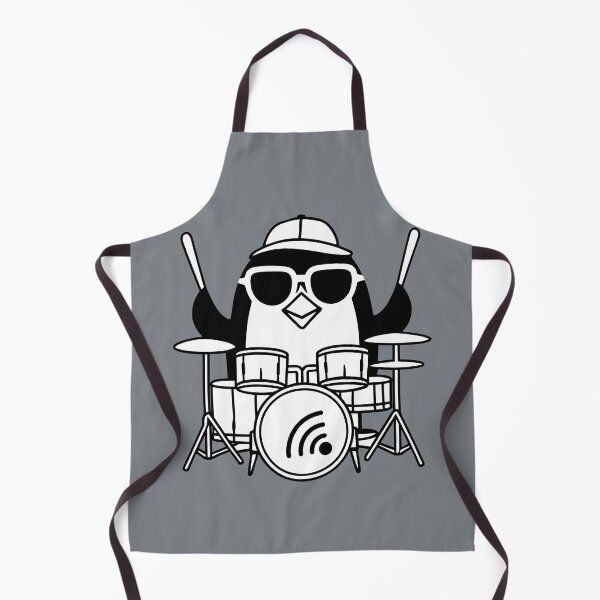 Item preview, Penguin Playing Drums Music Lover Gifts Funny Penguin Illustration designed and sold by SkymarArt.