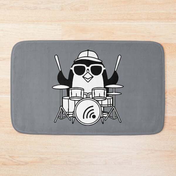 Item preview, Penguin Playing Drums Music Lover Gifts Funny Penguin Illustration designed and sold by SkymarArt.