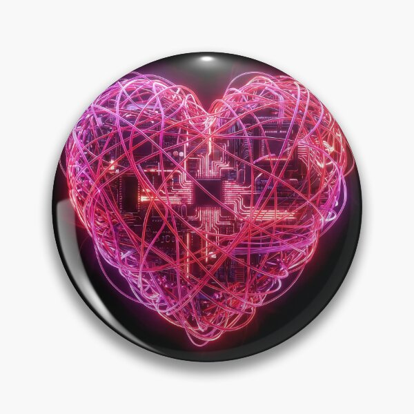 Item preview, Neon Cyberpunk Love Heart - Digital Romance Valentine designed and sold by Aura Art Studio.