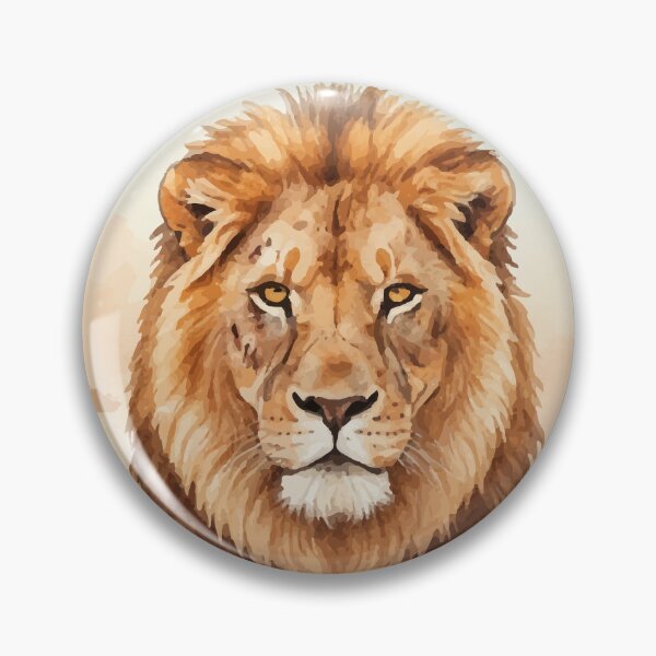 Item preview, Maasai Mara Kenya - Savanna's Lion watercolor with Vector Art designed and sold by TheDesignDen21.