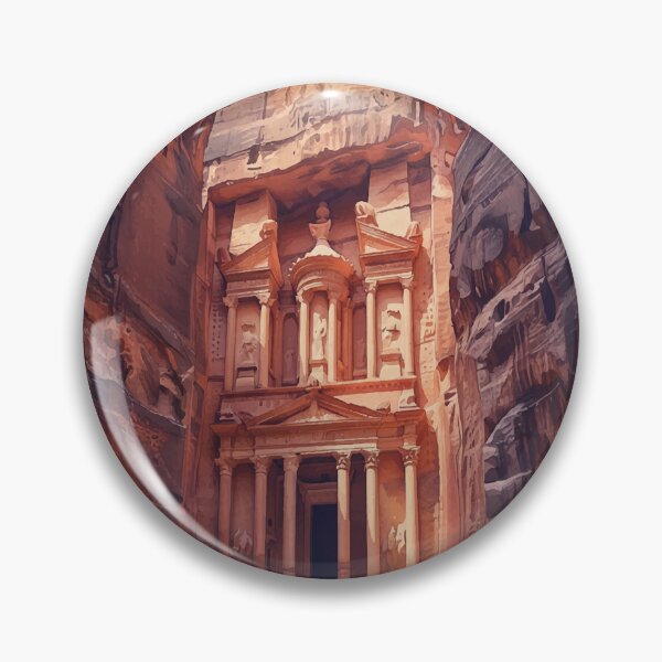 Item preview, Petra Jordan Al-Khazneh - Rose City Watercolor Design designed and sold by TheDesignDen21.