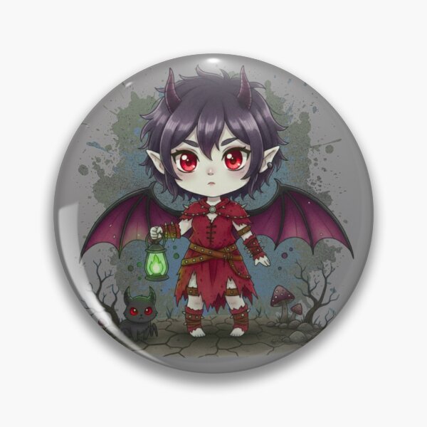 Item preview, Spooky Chibi Succubus with Bat Wings and Magic Lantern designed and sold by MBBialyPiksel.