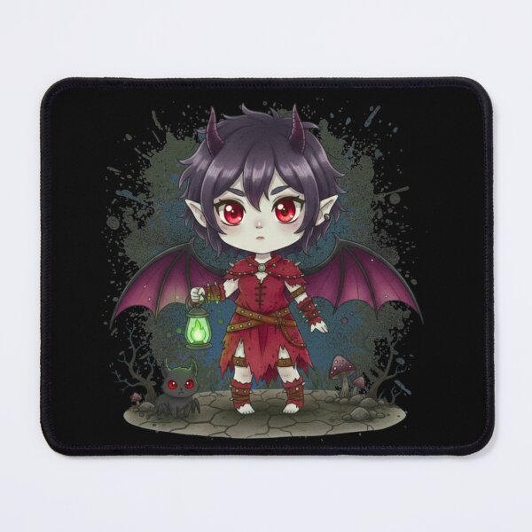 Item preview, Spooky Chibi Succubus with Bat Wings and Magic Lantern designed and sold by MBBialyPiksel.