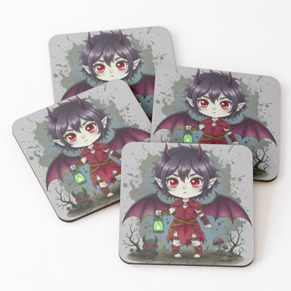 Item preview, Spooky Chibi Succubus with Bat Wings and Magic Lantern designed and sold by MBBialyPiksel.
