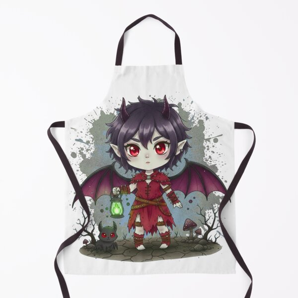 Item preview, Spooky Chibi Succubus with Bat Wings and Magic Lantern designed and sold by MBBialyPiksel.