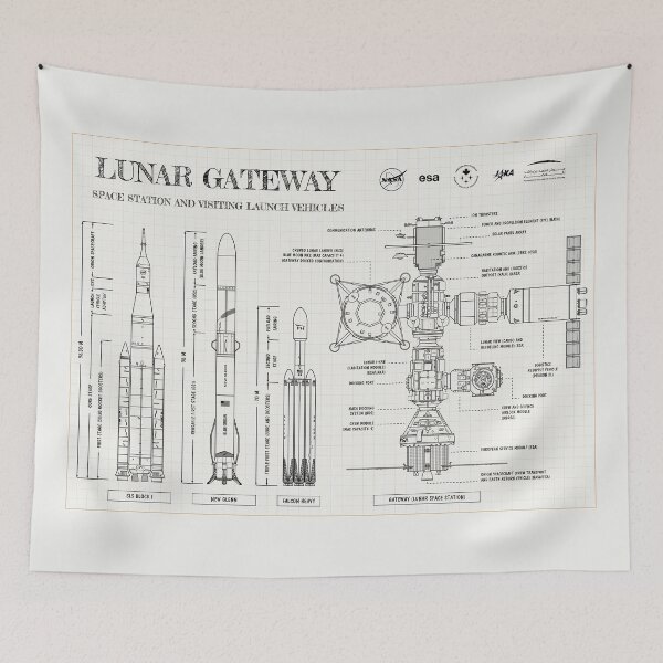 Item preview, Lunar Gateway. Space Station and Visiting Launch Vehicles (Ivory Brown) designed and sold by BGALAXY.