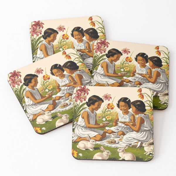 Item preview, Storybook Tea Party Wall Art – Fairytale Picnic with Bunnies Cottagecore Print designed and sold by ArtFreshStudio.
