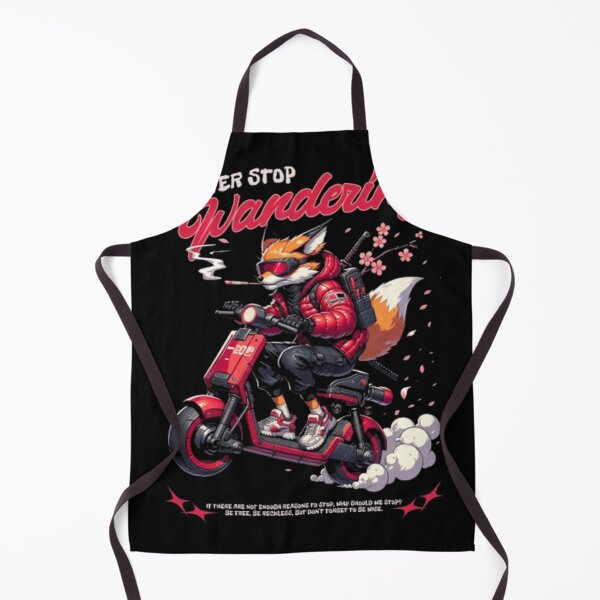 Item preview, Never Stop Wandering Cyberpunk Fox - Futuristic Scooter Anime Art designed and sold by GenZFashion000.
