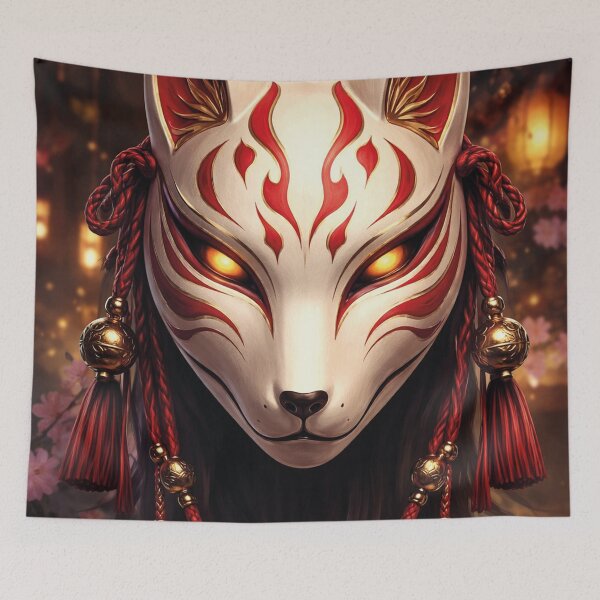 Item preview, Mystical Kitsune Mask – Japanese Folk Art designed and sold by Mauswohn.