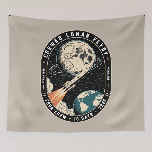 Item preview, space - moon - lunar flyby - moon mission - crewed mission - spaceflight - astronaut - crewed lunar flyby - rocket - spacecraft - capsule - orbit - exploration - lunar - moon lover  designed and sold by JansenGS.