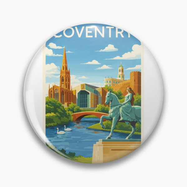 Item preview, Coventry Cathedral and Lady Godiva Statue by River Sherbourne in Coventry City Centre designed and sold by Aryabek.