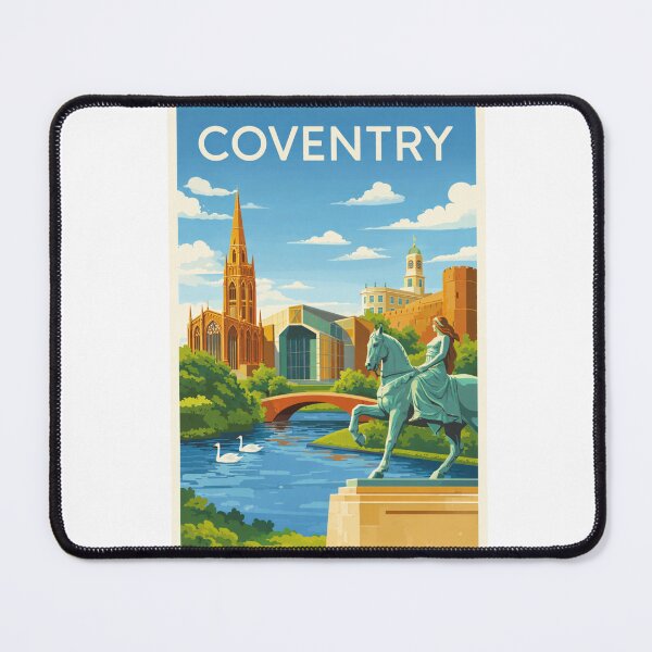 Item preview, Coventry Cathedral and Lady Godiva Statue by River Sherbourne in Coventry City Centre designed and sold by Aryabek.