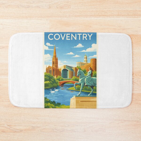 Item preview, Coventry Cathedral and Lady Godiva Statue by River Sherbourne in Coventry City Centre designed and sold by Aryabek.