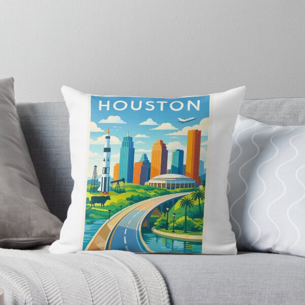 Item preview, Houston Skyline with NASA Johnson Space Center and Downtown Houston designed and sold by Aryabek.