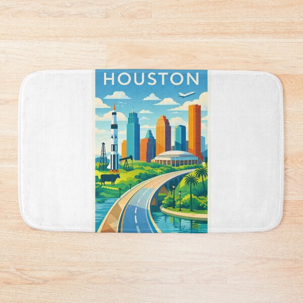 Item preview, Houston Skyline with NASA Johnson Space Center and Downtown Houston designed and sold by Aryabek.