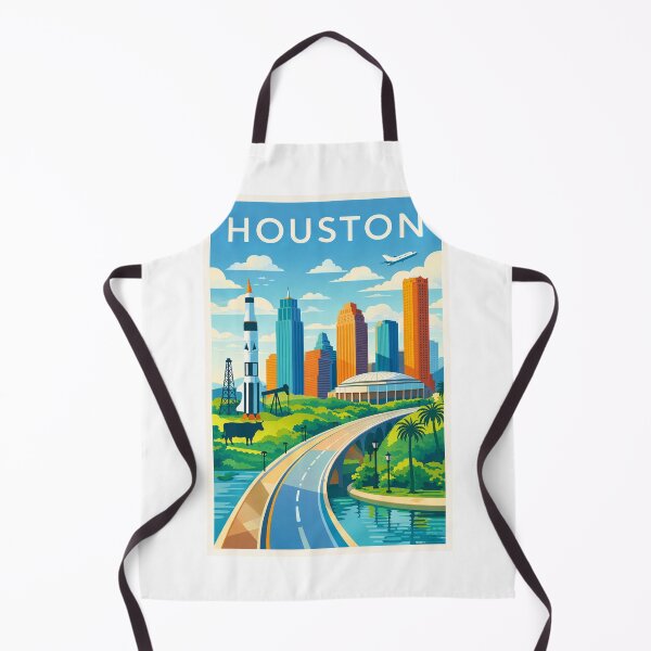 Item preview, Houston Skyline with NASA Johnson Space Center and Downtown Houston designed and sold by Aryabek.