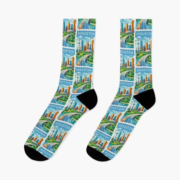 Item preview, Houston Skyline with NASA Johnson Space Center and Downtown Houston designed and sold by Aryabek.
