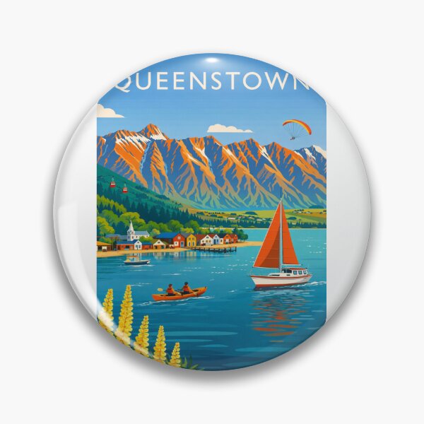 Item preview, Queenstown Waterfront with Lake Wakatipu and The Remarkables designed and sold by Aryabek.