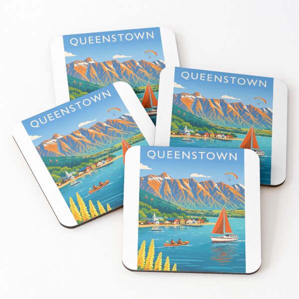 Item preview, Queenstown Waterfront with Lake Wakatipu and The Remarkables designed and sold by Aryabek.