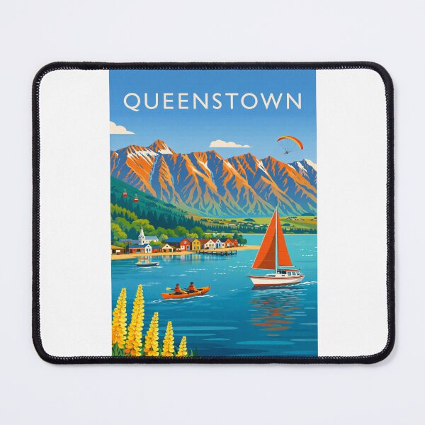 Item preview, Queenstown Waterfront with Lake Wakatipu and The Remarkables designed and sold by Aryabek.
