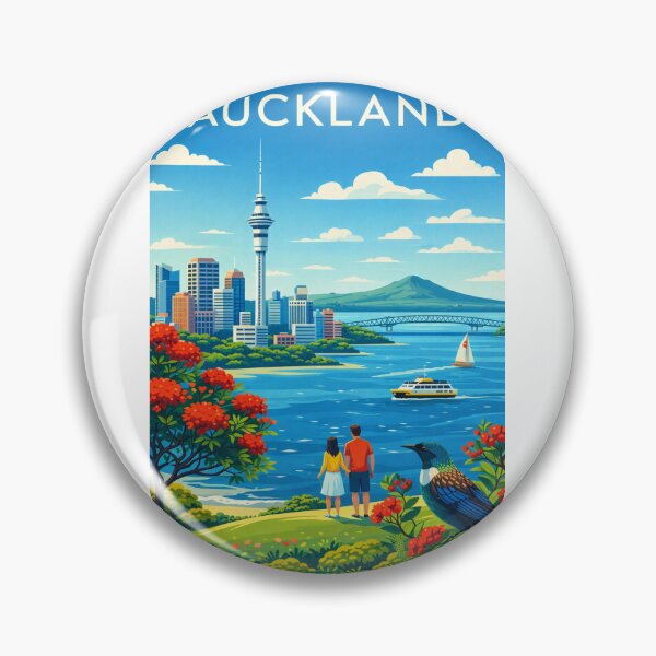 Item preview, Auckland Skyline with Sky Tower and Waitematā Harbour designed and sold by Aryabek.