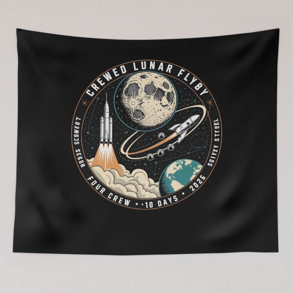 Item preview, space - moon - lunar flyby - moon mission - crewed mission - spaceflight - astronaut - crewed lunar flyby - rocket - spacecraft - capsule - orbit - exploration - lunar - moon lover  designed and sold by JansenGS.