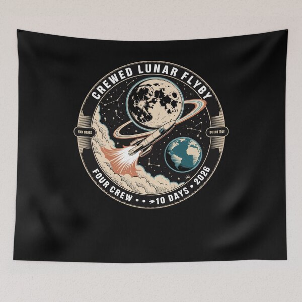 Item preview, space - moon - lunar flyby - moon mission - crewed mission - spaceflight - astronaut - crewed lunar flyby - rocket - spacecraft - capsule - orbit - exploration - lunar - moon lover  designed and sold by JansenGS.