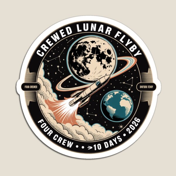 Item preview, space - moon - lunar flyby - moon mission - crewed mission - spaceflight - astronaut - crewed lunar flyby - rocket - spacecraft - capsule - orbit - exploration - lunar - moon lover  designed and sold by JansenGS.