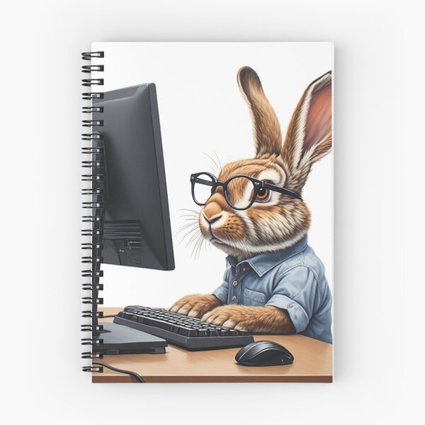 Item preview, Fancy rabbit, a design for the pet love of rabbits and the computer geek designed and sold by PiperParrot.