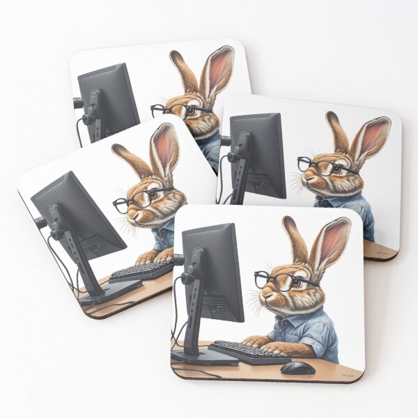 Item preview, Fancy rabbit, a design for the pet love of rabbits and the computer geek designed and sold by PiperParrot.