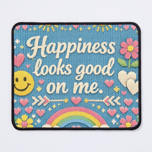 Item preview, Happiness looks good on me – positive knitting pattern designed and sold by Mauswohn.