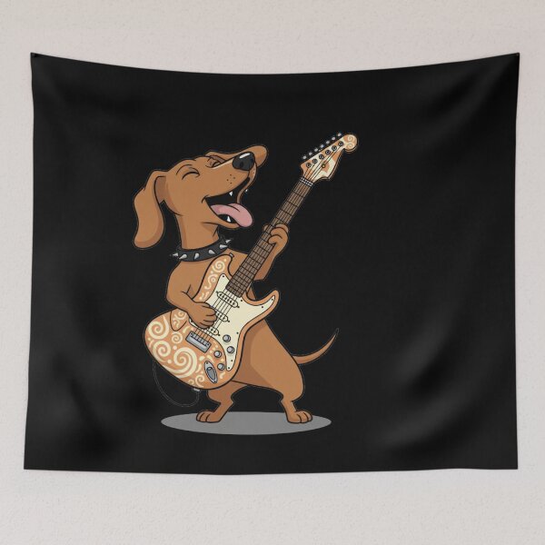Item preview, Music Lover Funny Dog Playing Guitar Rock n Roll Dog Guitar Jamming Pup designed and sold by Meryem Mamouni.