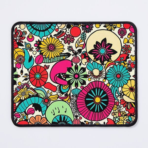 Item preview, “Psychedelic Colorful Retro Flower Pattern” designed and sold by Good Vibes .