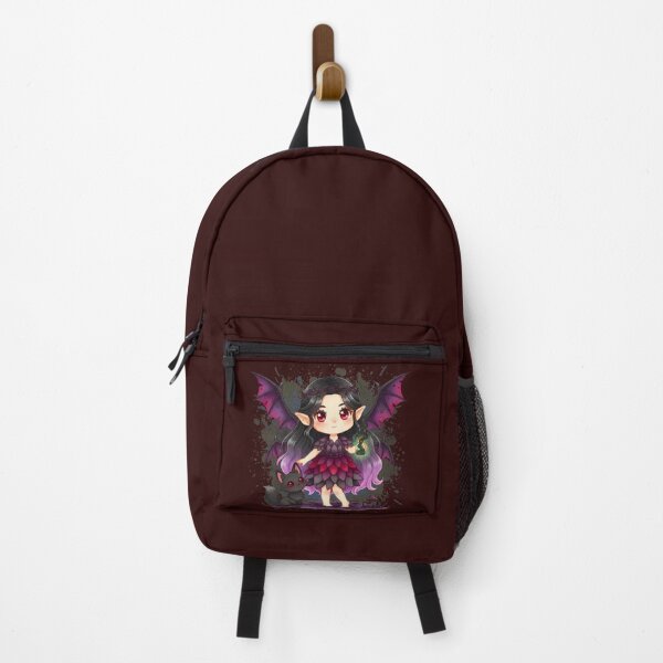 Item preview, Kawaii Gothic Vampire Fairy with Flower Crown and Wolf Familiar designed and sold by MBBialyPiksel.
