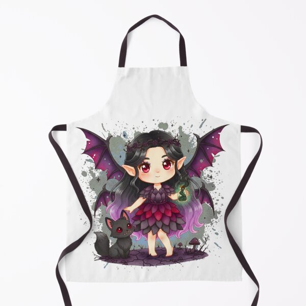 Item preview, Kawaii Gothic Vampire Fairy with Flower Crown and Wolf Familiar designed and sold by MBBialyPiksel.