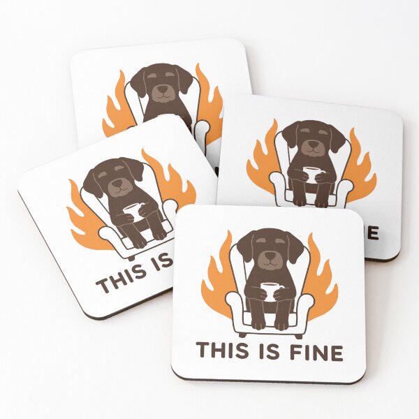 Item preview, This Is Fine" – Calm Dog in Burning Chair  designed and sold by Art Signature.