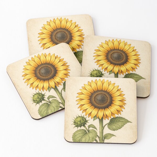 Item preview, Vintage Sunflower Botanical Illustration – Antique Helianthus Print designed and sold by Darlin8888.