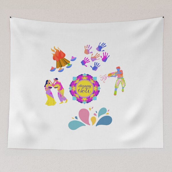Item preview, Happy Holi Colorful Festival Design | Indian Festival Art Celebration Illustration designed and sold by CreativePallavi.