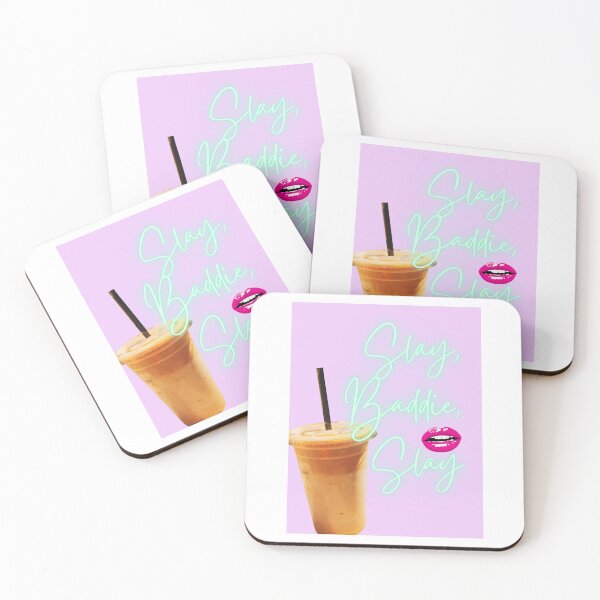 Item preview, Slay, Baddie: Iced Coffee Neon Print designed and sold by Midori Pop.