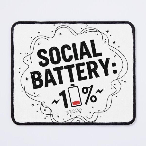 Item preview, Social Battery: 1% Funny Quote T-Shirt | Introvert Humor Gift | Mental Health Tee designed and sold by pixelandpalette.