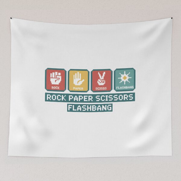 Item preview, Rock Paper Scissors Flashbang Pixel Gaming Meme designed and sold by LunaMagicStudio.