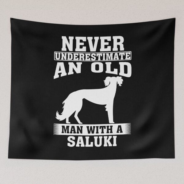 Item preview, Never Underestimate an Old Man with Saluki designed and sold by CosmoKitsch.