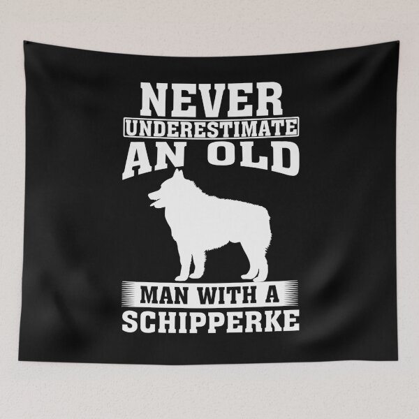 Item preview, Never Underestimate an Old Man with Schipperke designed and sold by CosmoKitsch.