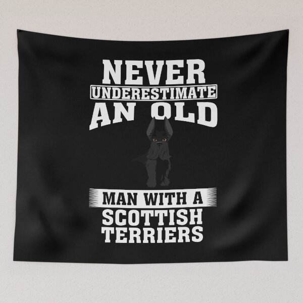 Item preview, Never Underestimate an Old Man with Scottish Terriers designed and sold by CosmoKitsch.