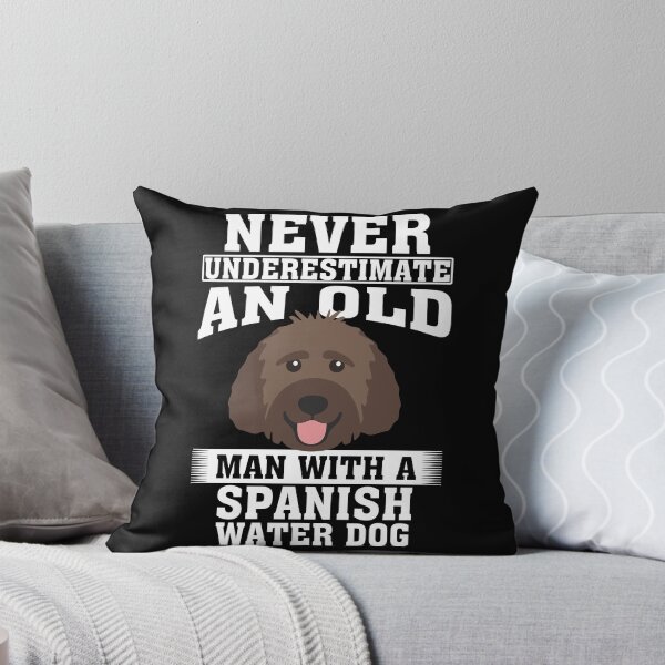 Item preview, Never Underestimate an Old Man with Spanish Water Dog designed and sold by CosmoKitsch.