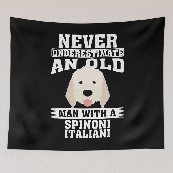 Item preview, Never Underestimate an Old Man with Spinoni Italiani designed and sold by CosmoKitsch.